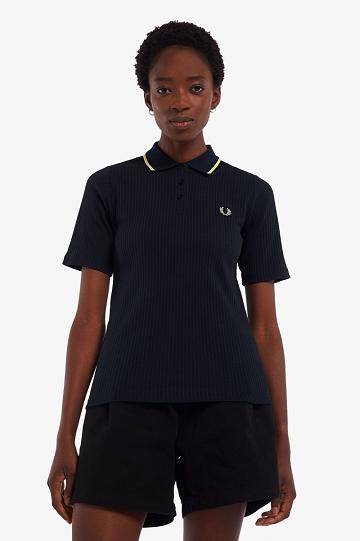 Fred Perry Ribbed Polo Naisten Paidat Laivastonsininen | FI 1069DFMN